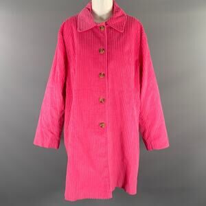 FRANCES VALENTINE Size XXL Pink Cotton Corduroy Buttoned Coat